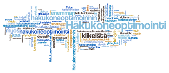 hakukoneoptimointi-sanat hakukoneoptimointi-sivun sanat graafisessa muodossa