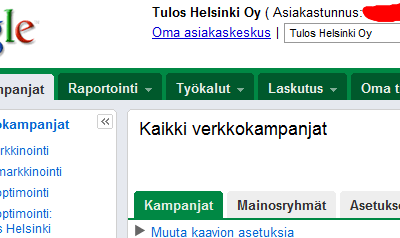 Uusi AdWords käyttöliittymä